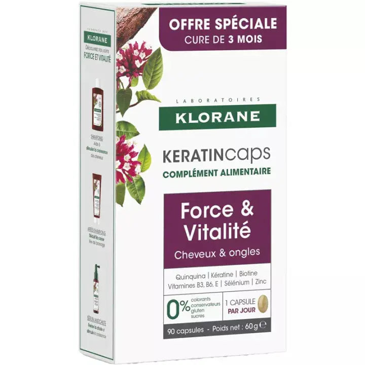 Klorane Keratin Caps Force & Vitalité 90 capsules
