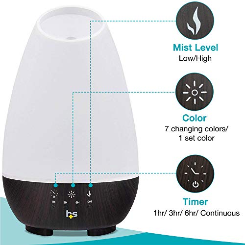 HealthSmart Essential Oil Diffuser, Cool Mist Humidifier and Aromatherapy Diffuser, FSA HSA Eligible with 500ML HealthSmartBuy Supplements Australia