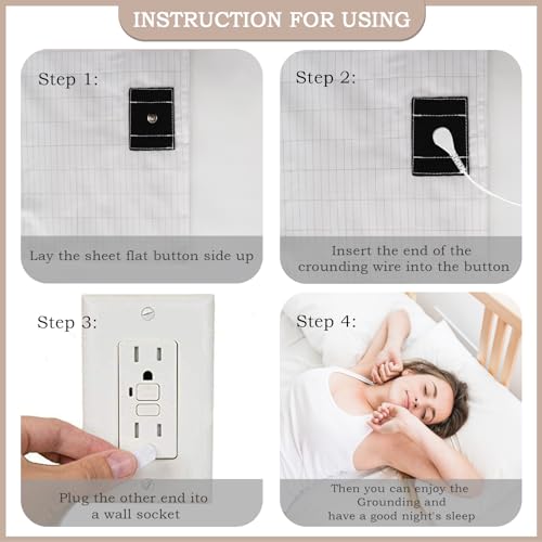 Grounding Sheet, Grounding Mat for Bed with Grounding Cord, Reduce Painful, Inflammation