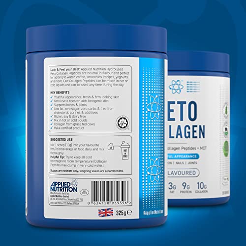 Applied Nutrition Keto Protein Powder, Hydrolysed Collagen Peptides + MCT Healthy Fats & Skin, Ketogenic & Paleo Diet Applied NutritionBuy Supplements Australia