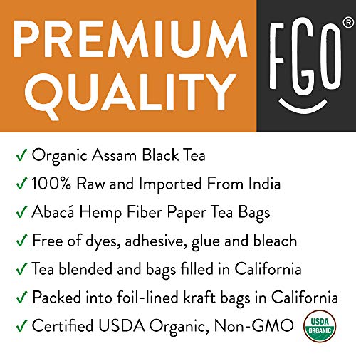 FGO Organic Assam Tea, Eco-Conscious Tea Bags, 100 Count, Packaging May Vary FGOBuy Supplements Australia