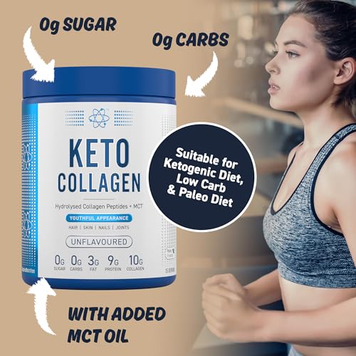 Applied Nutrition Keto Protein Powder, Hydrolysed Collagen Peptides + MCT Healthy Fats & Skin, Ketogenic & Paleo Diet Applied NutritionBuy Supplements Australia