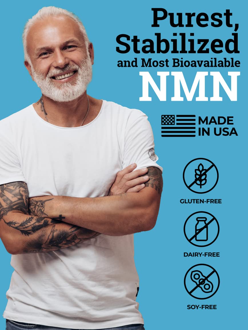Black Forest NMN Supplements 1000mg (Nicotinamide Mononucleotide) 99% Pure, Stabilized Form, BioPerine® for Enhanced Bioavailability (60 Capsules) (NMN 1000mg per Serving) NAD Supplement for NAD Black ForestBuy Supplements Australia