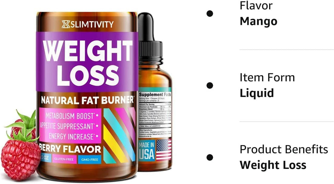 Slimtivite Weight Loss Drops - Diet Fat Effective Appetite Suppressant & Metabolism 