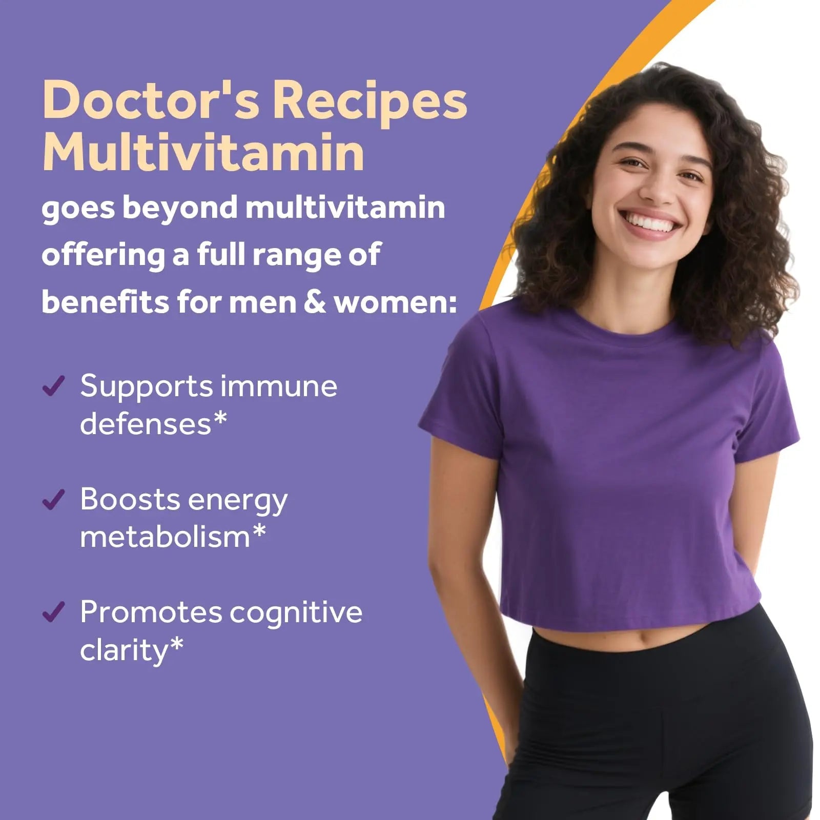 Doctor's Recipes Multivitamin for Women & Men, Immune, Energy & Brain Health Support, Vitamin A, C, D3, E, B6, B12, Folic Acid Doctor's Recipes
