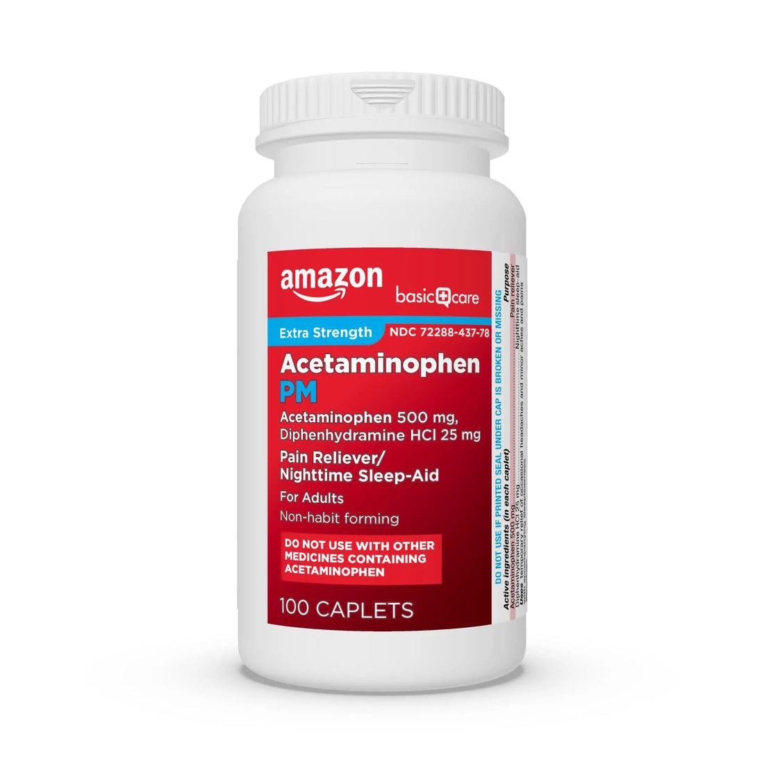 Amazon Basic Care Acetaminophen PM, Pain Reliever Plus Nighttime Sleep Aid, Blue, 100 Count Amazon Basic CareBuy Supplements Australia