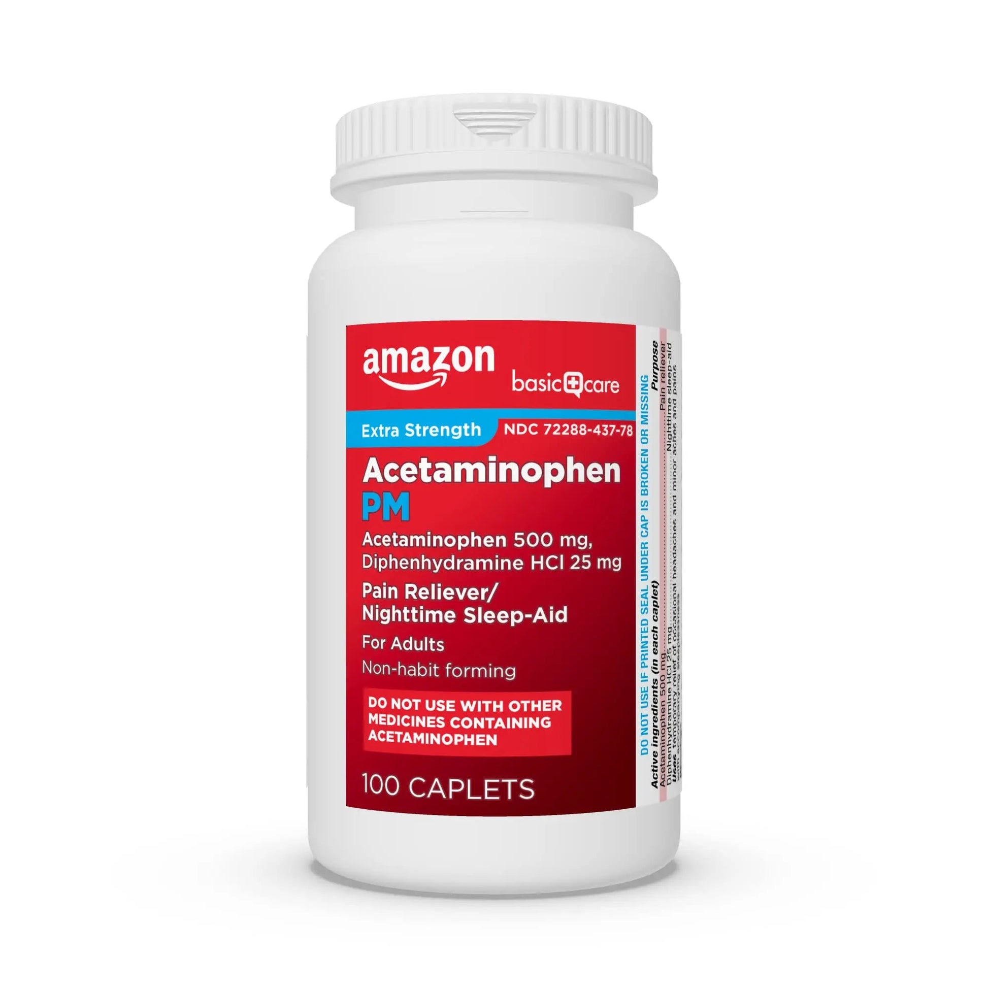 Amazon Basic Care Acetaminophen PM, Pain Reliever Plus Nighttime Sleep Aid, Blue, 100 Count Amazon Basic CareBuy Supplements Australia