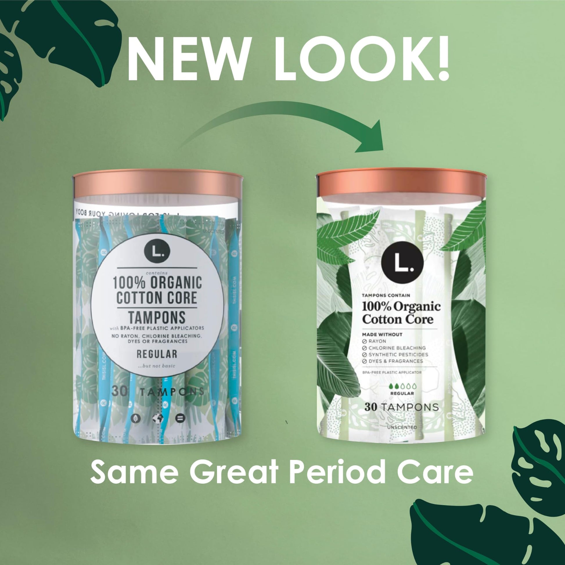 L. Organic Cotton Tampons - Regular 42 Count x 2 Packs (84 Count Total) (Packaging May Vary) L.Buy Supplements Australia