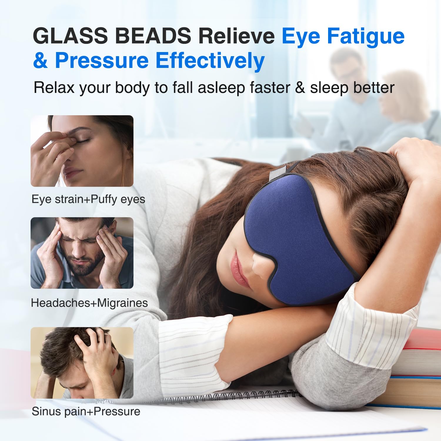 YFONG Weighted Sleep Mask, Women Men 3D Eye Mask Blocking Lights YFONGBuy Supplements Australia