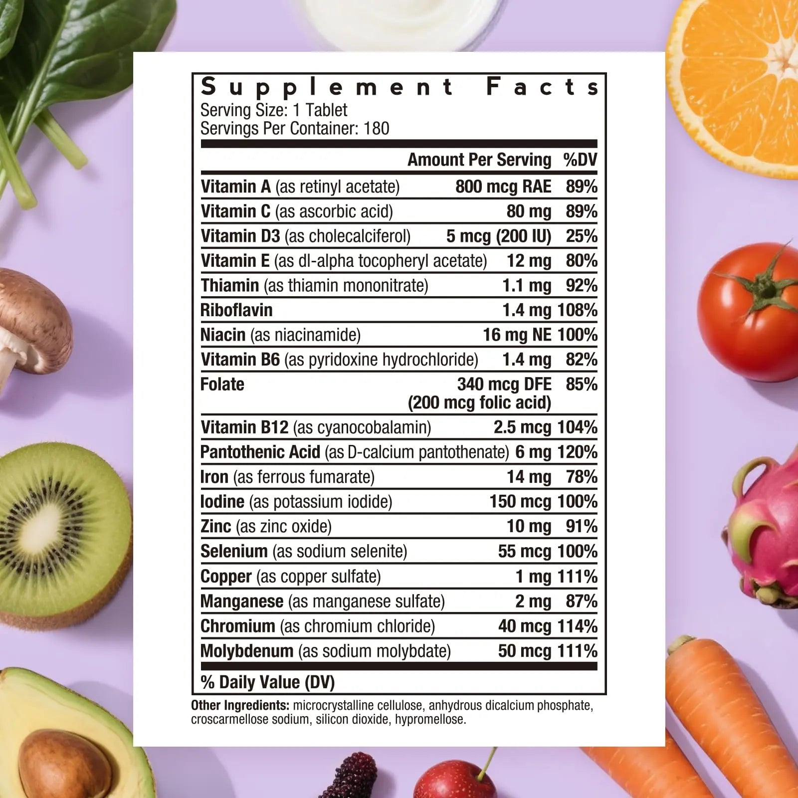 Doctor's Recipes Multivitamin for Women & Men, Immune, Energy & Brain Health Support, Vitamin A, C, D3, E, B6, B12, Folic Acid Doctor's Recipes