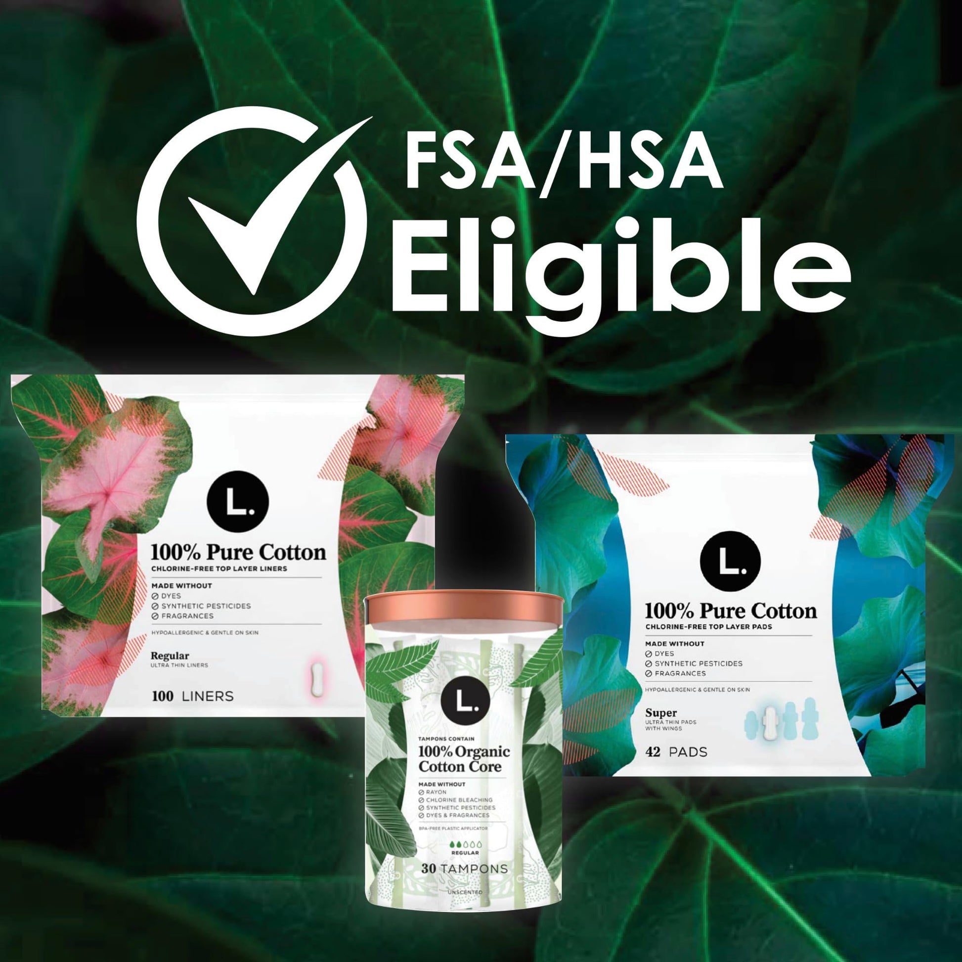 L. Organic Cotton Tampons - Regular 42 Count x 2 Packs (84 Count Total) (Packaging May Vary) L.Buy Supplements Australia