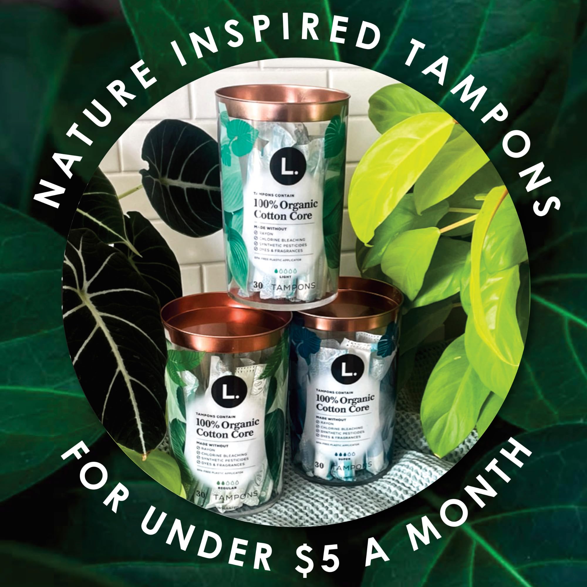 L. Organic Cotton Tampons - Regular 42 Count x 2 Packs (84 Count Total) (Packaging May Vary) L.Buy Supplements Australia