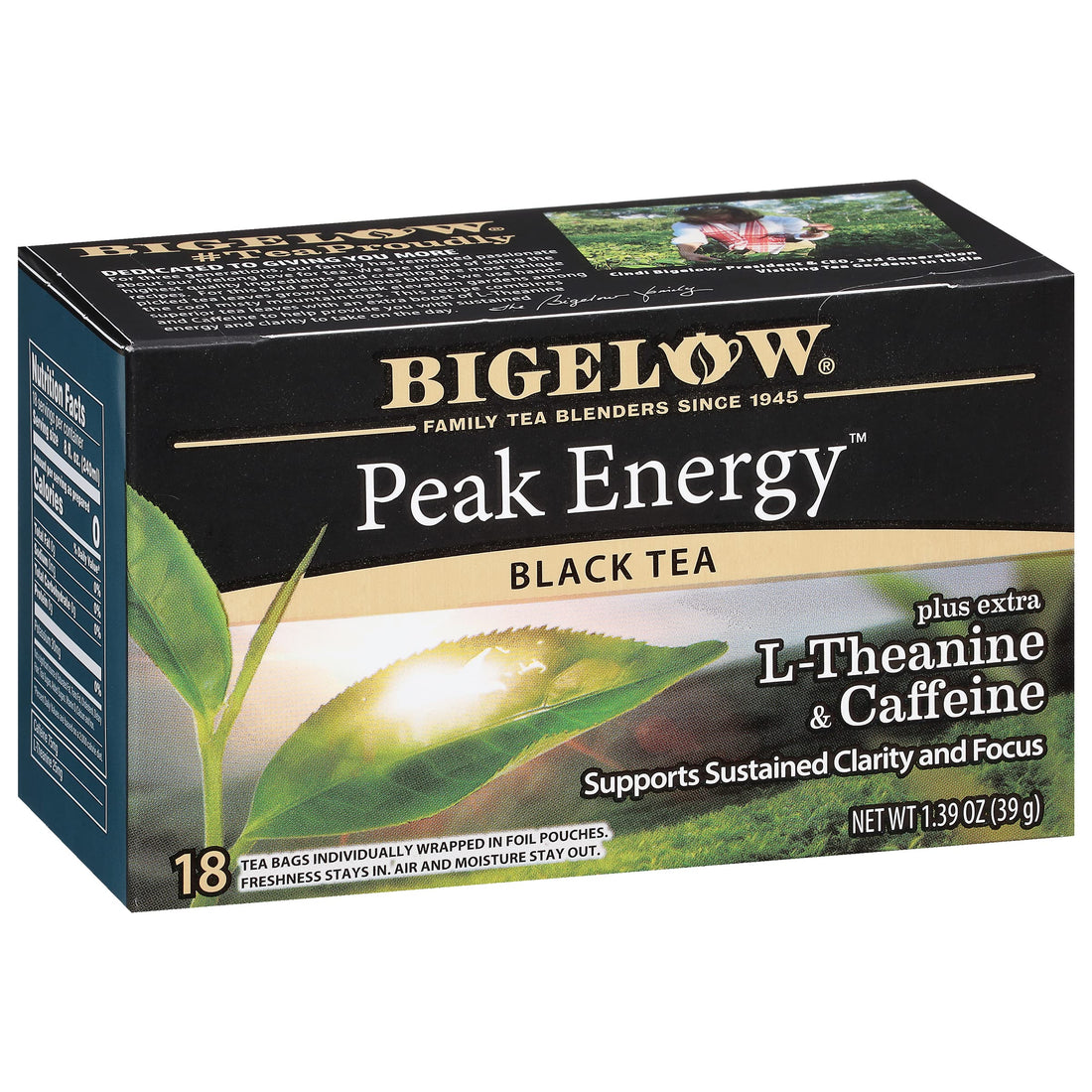 Bigelow Tea Peak Energy plus extra L-Theanine & Caffeine, 18 Count (Pack of 6), 108 Total Tea Bags Bigelow TeaBuy Supplements Australia